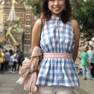 Viva Aviva Blue Gingham Yael Top